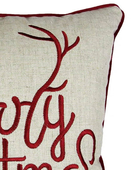 Merry Christmas Gold Accent Polyester Throw Pillow 20x20 - Dreamtide - Omega Lifestyles