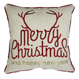 Merry Christmas Gold Accent Polyester Throw Pillow 20x20 - Dreamtide - Omega Lifestyles