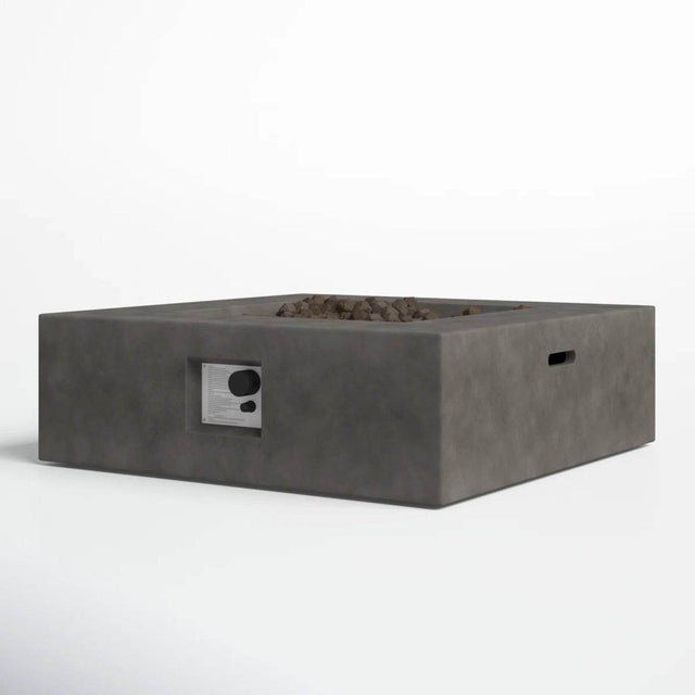 Modern Concrete Push-Button Ignition Outdoor Fire Pit Table - Omega Lifestyles