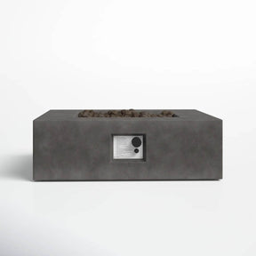 Modern Concrete Push-Button Ignition Outdoor Fire Pit Table - Omega Lifestyles