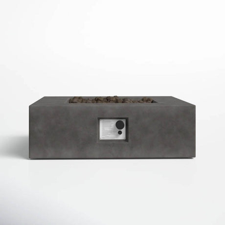 Modern Concrete Push - Button Ignition Outdoor Fire Pit Table - Dreamtide - Omega Lifestyles