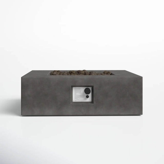 Modern Concrete Push - Button Ignition Outdoor Fire Pit Table - Dreamtide - Omega Lifestyles