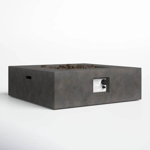 Modern Concrete Push-Button Ignition Outdoor Fire Pit Table - Omega Lifestyles