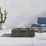 Modern Concrete Push - Button Ignition Outdoor Fire Pit Table - Dreamtide - Omega Lifestyles