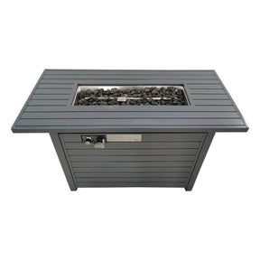 Modern Gray Steel 50000 BTU Outdoor Fire Pit Table - Omega Lifestyles