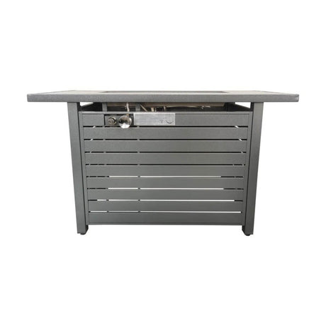 Modern Gray Steel 50000 BTU Outdoor Fire Pit Table - Dreamtide - Omega Lifestyles
