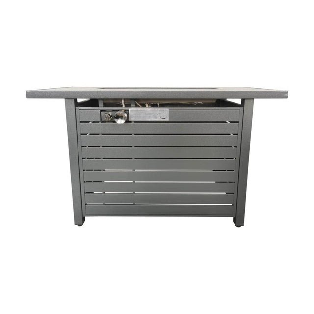 Modern Gray Steel 50000 BTU Outdoor Fire Pit Table - Omega Lifestyles