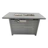 Modern Gray Steel 50000 BTU Outdoor Fire Pit Table - Dreamtide - Omega Lifestyles