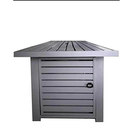 Modern Gray Steel 50000 BTU Outdoor Fire Pit Table - Dreamtide - Omega Lifestyles