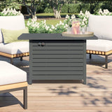 Modern Gray Steel 50000 BTU Outdoor Fire Pit Table - Dreamtide - Omega Lifestyles