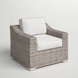 Modern Grey Wicker Outdoor Patio Armchair With Cushions - Dreamtide - Omega Lifestyles