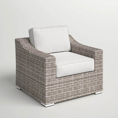 Modern Grey Wicker Outdoor Patio Armchair With Cushions - Dreamtide - Omega Lifestyles
