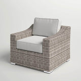 Modern Grey Wicker Outdoor Patio Armchair With Cushions - Dreamtide - Omega Lifestyles