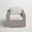 Modern Grey Wicker Outdoor Patio Armchair With Cushions - Dreamtide - Omega Lifestyles