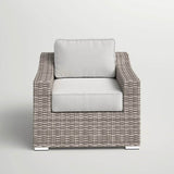 Modern Grey Wicker Outdoor Patio Armchair With Cushions - Dreamtide - Omega Lifestyles