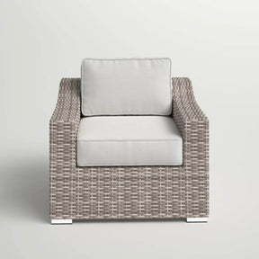 Modern Grey Wicker Outdoor Patio Armchair With Cushions - Omega Lifestyles