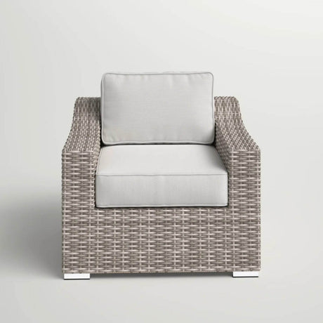 Modern Grey Wicker Outdoor Patio Armchair With Cushions - Dreamtide - Omega Lifestyles