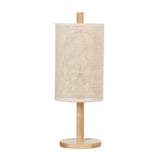 Modern Oak Wood Table Lamp With Paper Rattan Shade - Sleep Galleria
