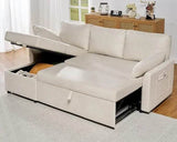 Modern Sleeper Sofa Bed With Storage Chaise - Omega Lifestyles