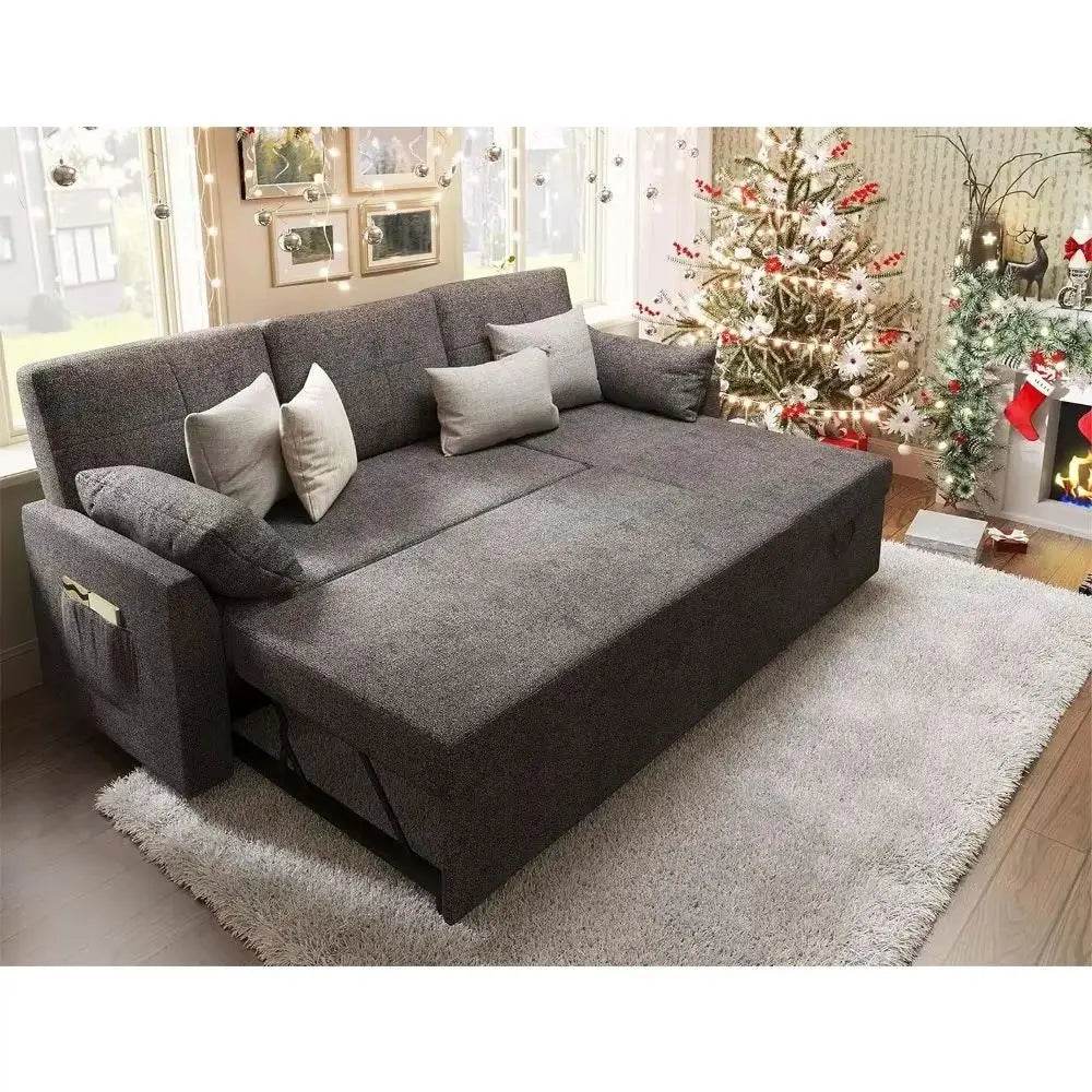 Modern Sleeper Sofa Bed With Storage Chaise - Omega Lifestyles