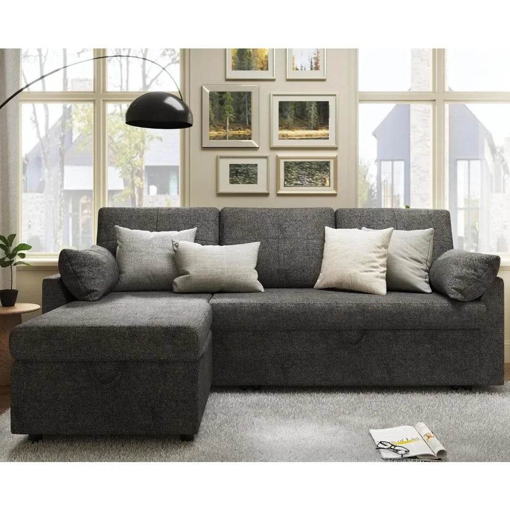 Modern Sleeper Sofa Bed With Storage Chaise - Omega Lifestyles