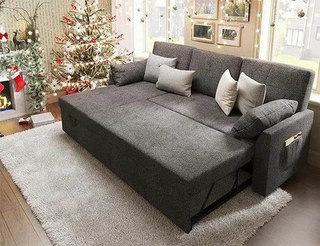 Modern Sleeper Sofa Bed With Storage Chaise - Omega Lifestyles