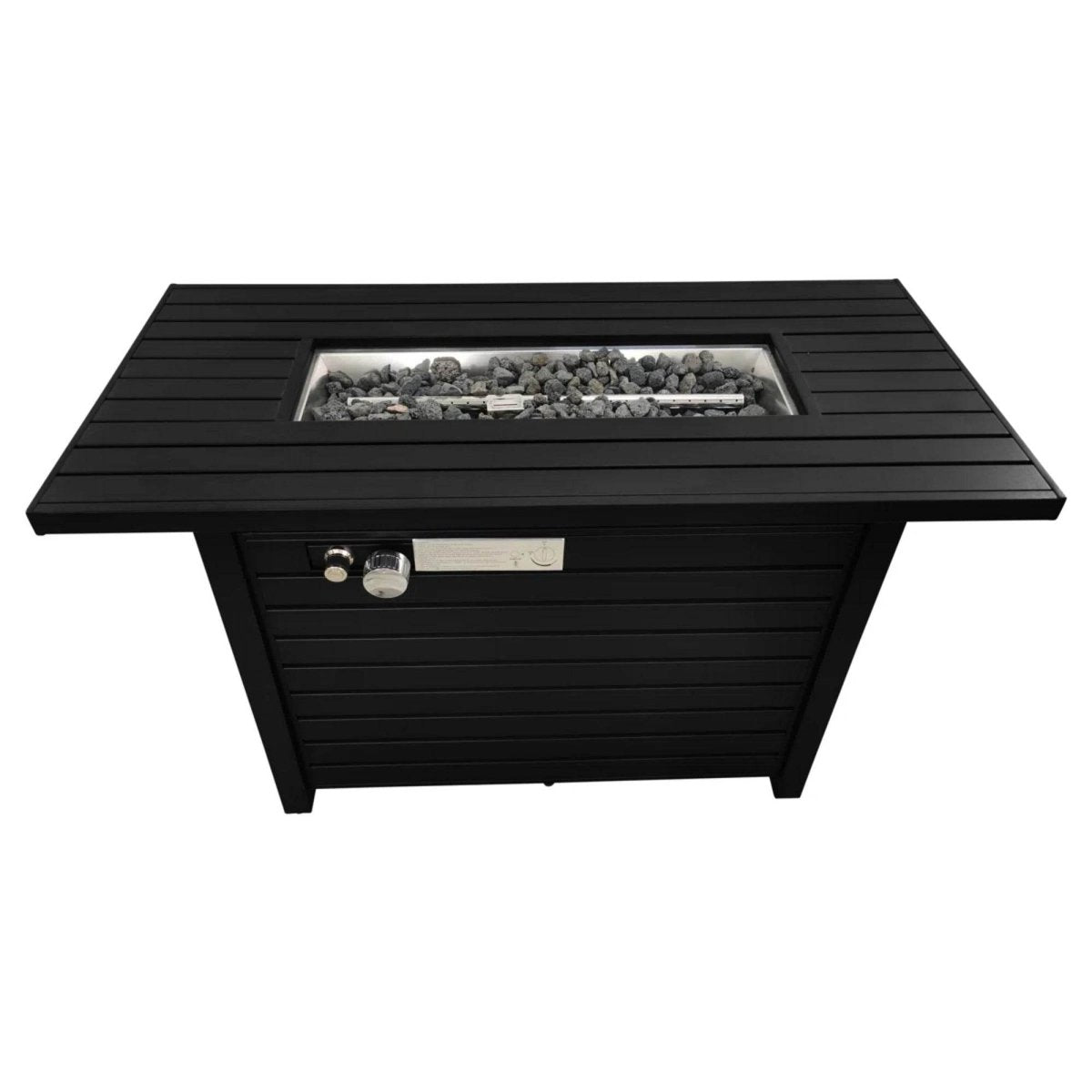Modern Stainless Steel Outdoor Fire Pit Table With Adjustable Flame - Dreamtide - Omega Lifestyles