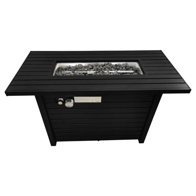 Modern Stainless Steel Outdoor Fire Pit Table With Adjustable Flame - Dreamtide - Omega Lifestyles