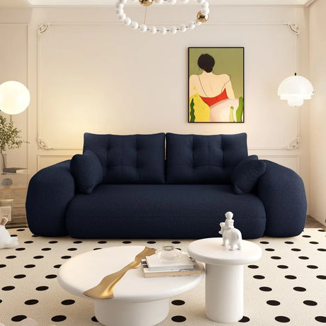 Multi-Functional Foldable Teddy Fabric Sleeper Sofa Bed - Omega Lifestyles