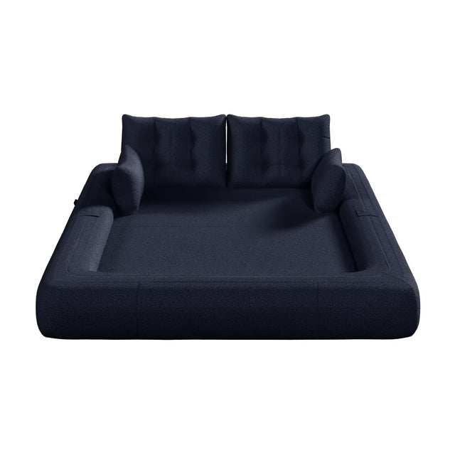 Multi-Functional Foldable Teddy Fabric Sleeper Sofa Bed - Omega Lifestyles
