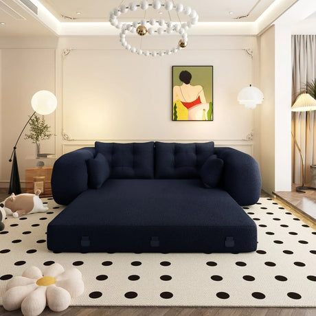 Multi-Functional Foldable Teddy Fabric Sleeper Sofa Bed - Omega Lifestyles