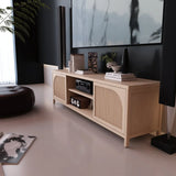 Natural Bamboo Bathroom Storage Cabinet With Shelves - Omega Lifestyles