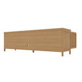 Natural Bamboo Bathroom Storage Cabinet With Shelves - Omega Lifestyles