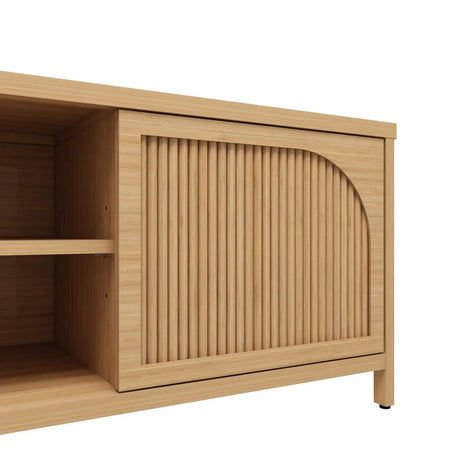 Natural Bamboo Bathroom Storage Cabinet With Shelves - Omega Lifestyles