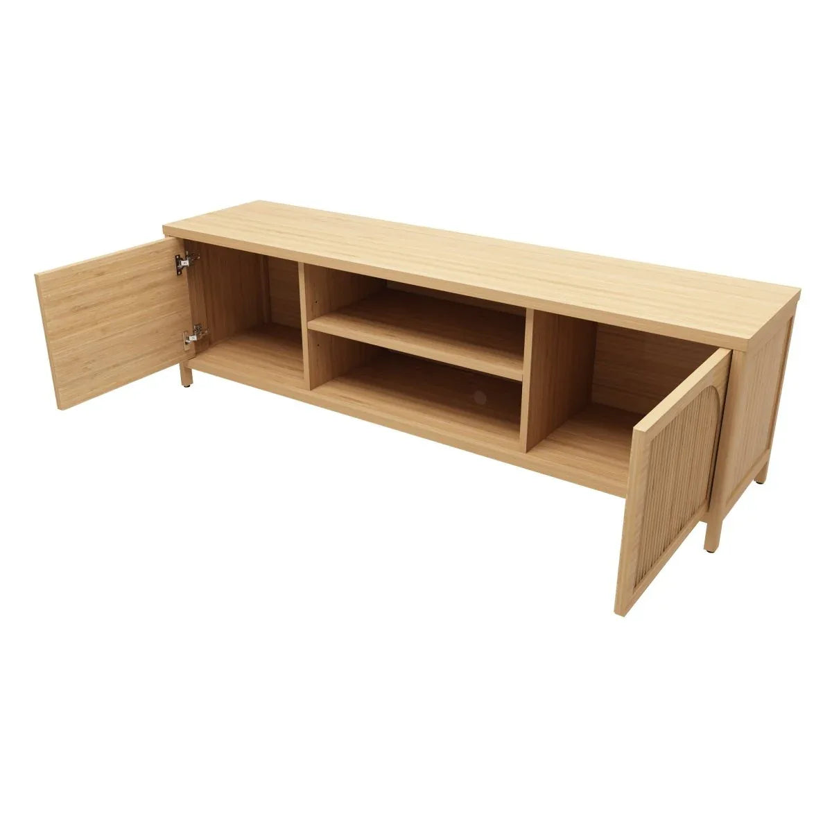 Natural Bamboo Bathroom Storage Cabinet With Shelves - Omega Lifestyles