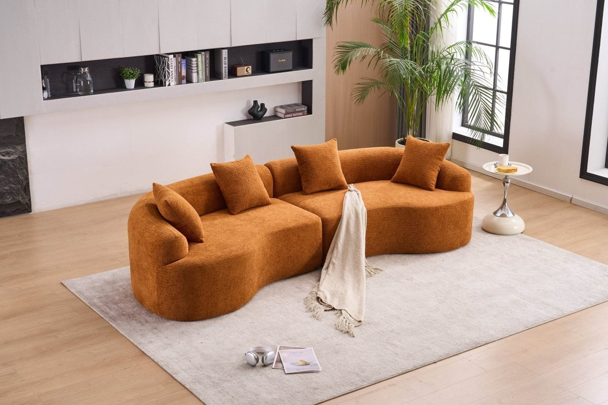 Orange Curved Foam Spring 4 - Seat Modular Sofa - Dreamtide - Omega Lifestyles