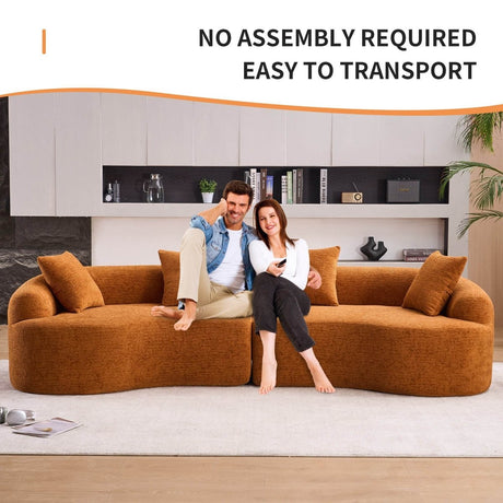 Orange Curved Foam Spring 4 - Seat Modular Sofa - Dreamtide - Omega Lifestyles