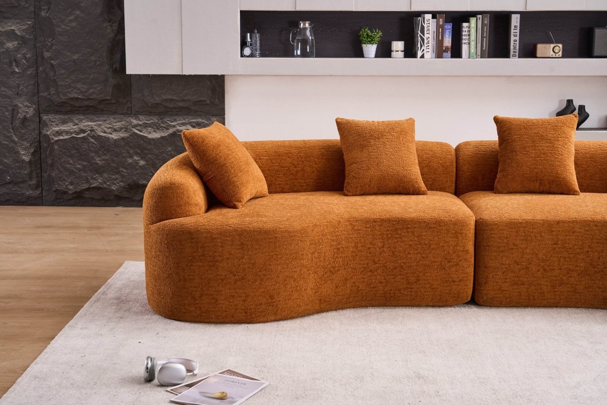 Orange Curved Foam Spring 4 - Seat Modular Sofa - Dreamtide - Omega Lifestyles