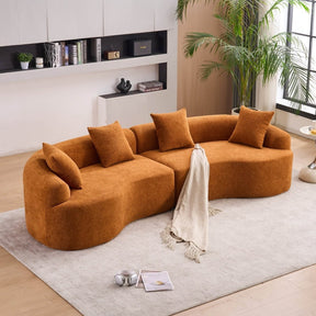 Orange Curved Foam Spring 4-Seat Modular Sofa - Omega Lifestyles