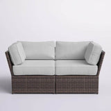 Outdoor Wicker Loveseat With Plush Weather - Resistant Cushions - Dreamtide - Omega Lifestyles