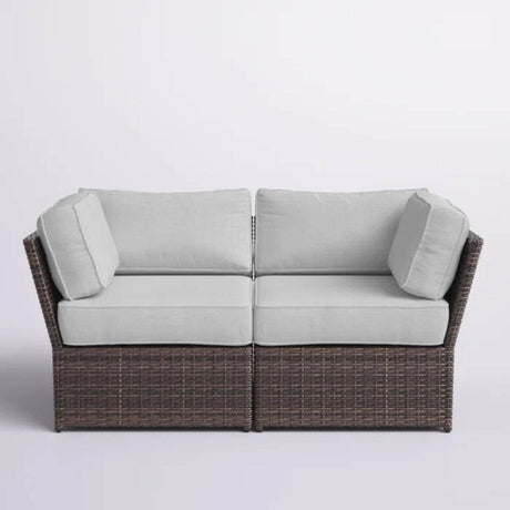 Outdoor Wicker Loveseat With Plush Weather - Resistant Cushions - Dreamtide - Omega Lifestyles
