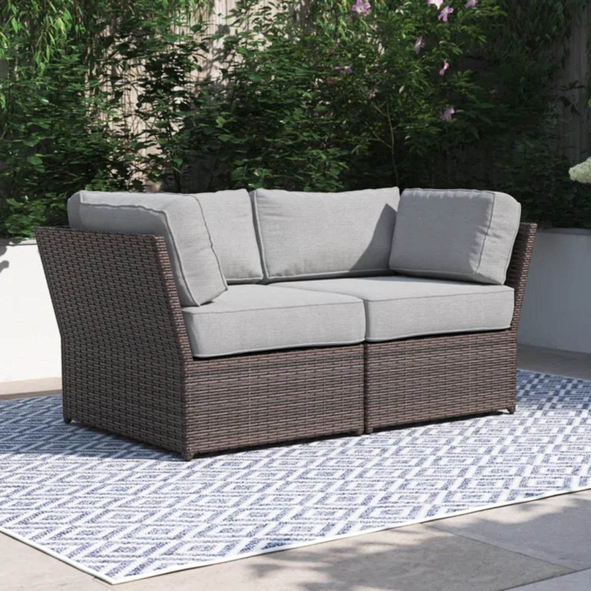 Outdoor Wicker Loveseat With Plush Weather - Resistant Cushions - Dreamtide - Omega Lifestyles