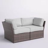 Outdoor Wicker Loveseat With Plush Weather - Resistant Cushions - Dreamtide - Omega Lifestyles