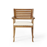 Pair Of Acacia Wood Outdoor Dining Armchairs With Cushions - Dreamtide - Omega Lifestyles