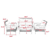 Patio 4 - Piece Steel Frame Outdoor Seating Conversation Set - Dreamtide - Omega Lifestyles