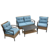 Patio 4 - Piece Steel Frame Outdoor Seating Conversation Set - Dreamtide - Omega Lifestyles