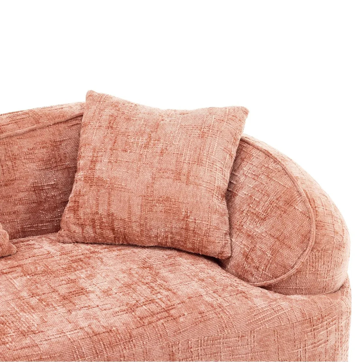 Pink Curved Medium-Soft Chenille 4-Seat Sofa - Omega Lifestyles