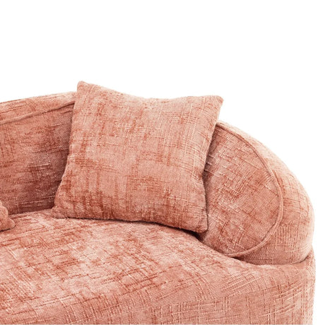 Pink Curved Medium-Soft Chenille 4-Seat Sofa - Omega Lifestyles