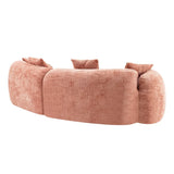 Pink Curved Medium-Soft Chenille 4-Seat Sofa - Omega Lifestyles