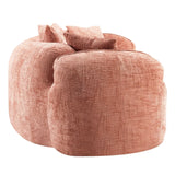 Pink Curved Medium-Soft Chenille 4-Seat Sofa - Omega Lifestyles